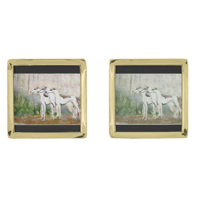 Greyhound  cufflinks (Front)