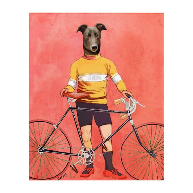 Greyhound Cyclist Acrylic Print (Front)