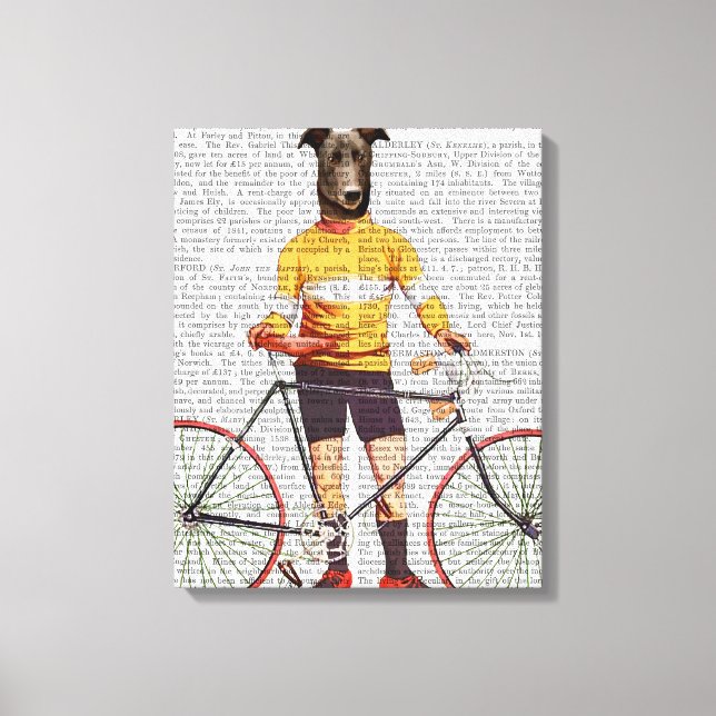 Greyhound Cyclist Canvas Print (Front)