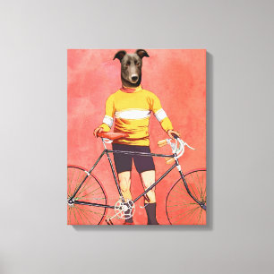 Greyhound Cyclist Canvas Print