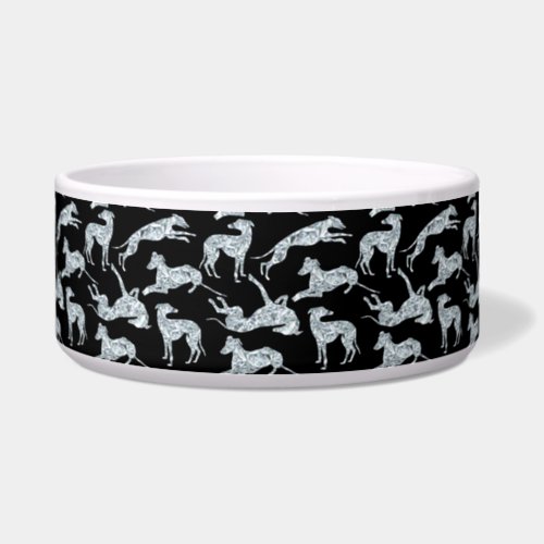 Greyhound Diamond Silhouette Bowl