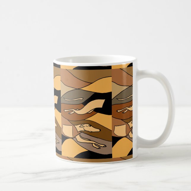 Greyhound Dog Abstract Art Design Coffee Mug (Right)