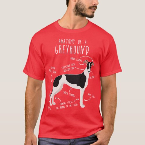 Greyhound Dog Anatomy 1 T_Shirt