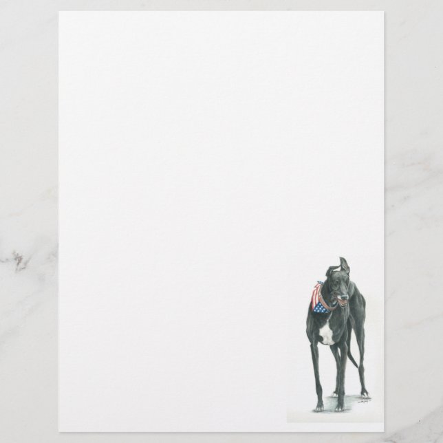 Greyhound Dog Art Letter Head Stationery (Front)