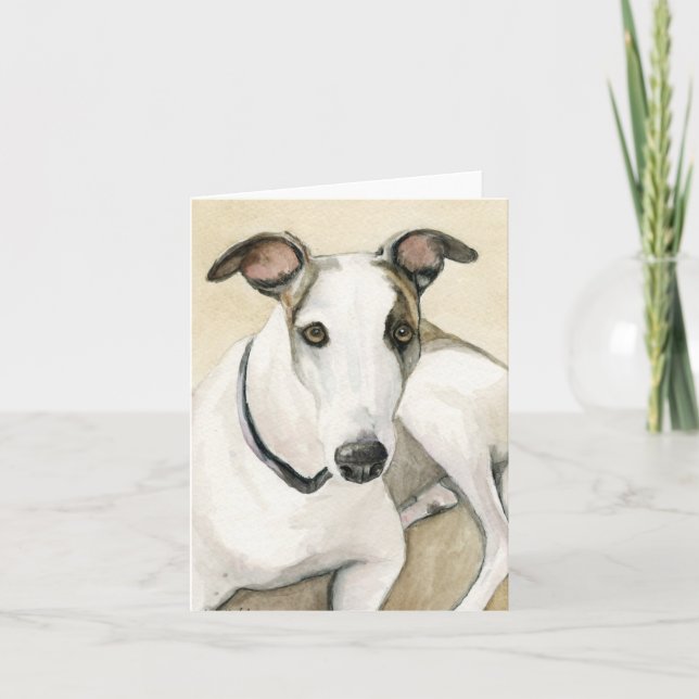 Greyhound Dog Art Notecard (Front)