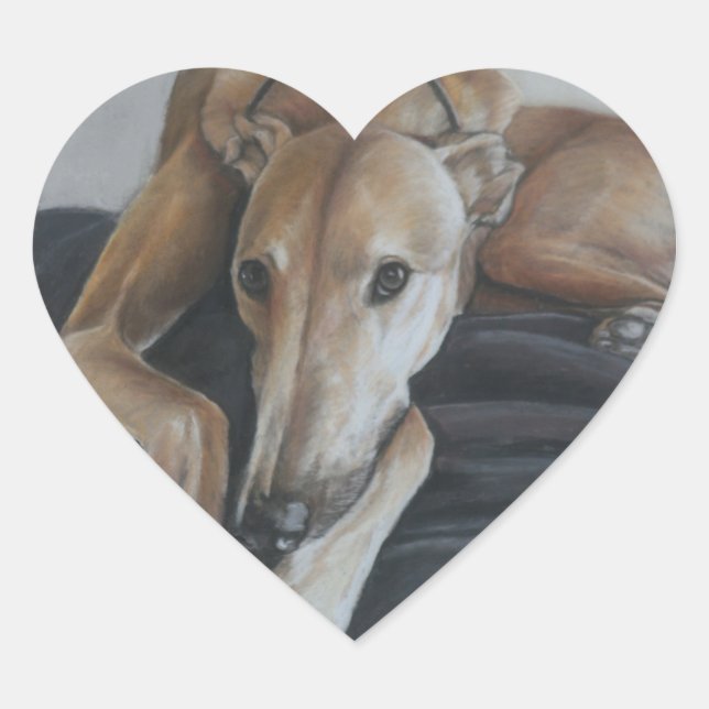 Greyhound Dog Art Sticker (Front)