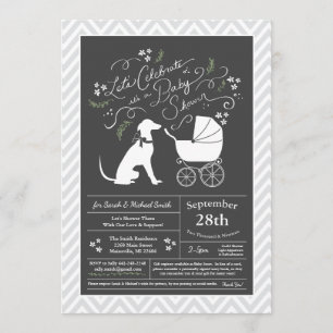 Greyhound Dog Baby Shower Gender Neutral Invitation