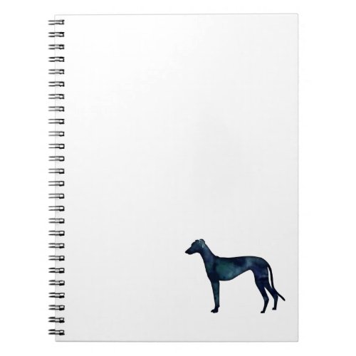 Greyhound Dog Black Watercolor Silhouette Notebook