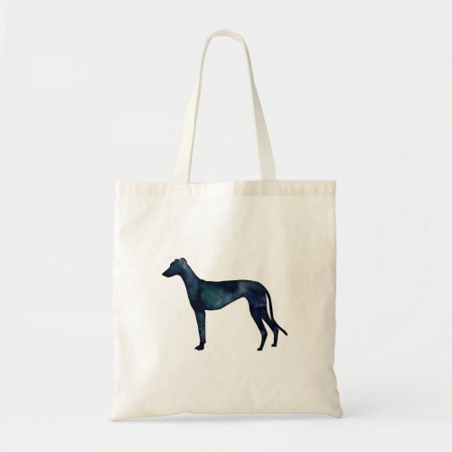 Greyhound Dog Black Watercolor Silhouette Tote Bag