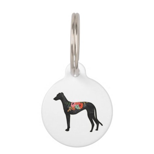 Greyhound Dog Breed Bohemian Floral Saddle Pet ID Tag
