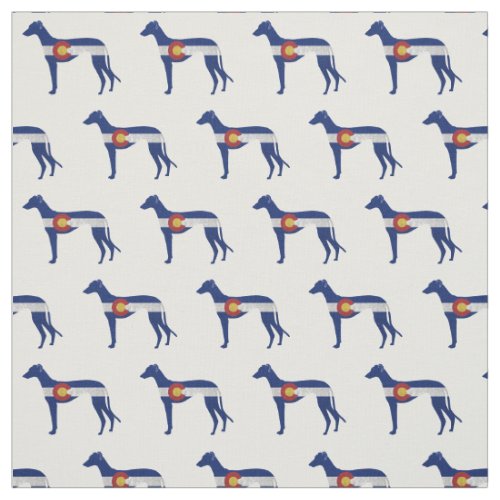 Greyhound Dog Breed Colorado Flag Pattern Fabric