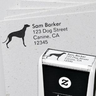 Greyhound Dog Breed Silhouette Return Address Self-inking Stamp