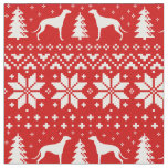 Greyhound Dog Breed Silhouettes Christmas Holiday Fabric