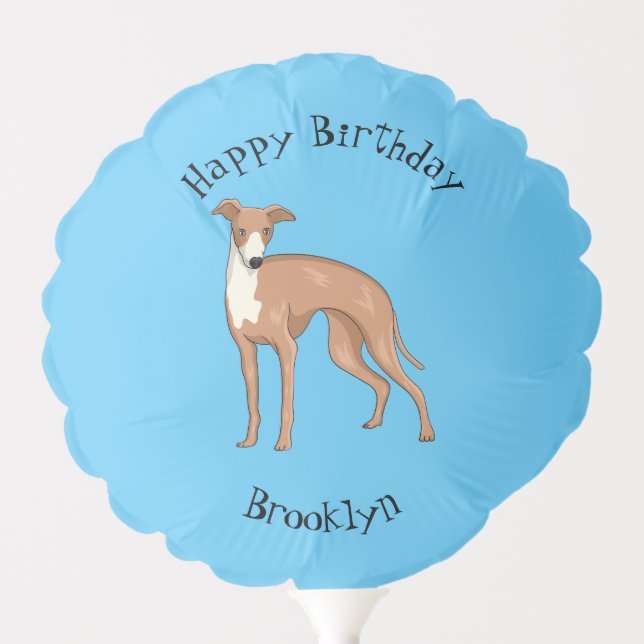 Greyhound dog cartoon illustration  balloon (Front)