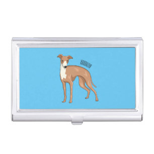 Greyhound dog cartoon illustration business card case