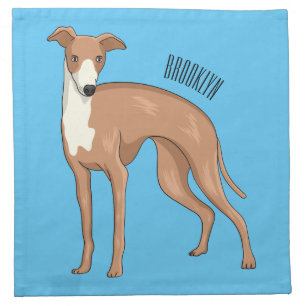 Greyhound dog cartoon illustration cloth napkin