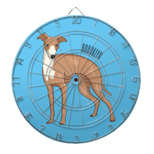 Greyhound dog cartoon illustration dart board