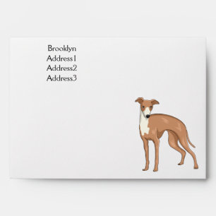 Greyhound dog cartoon illustration envelope