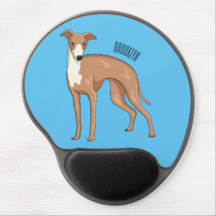 Greyhound dog cartoon illustration gel mouse pad