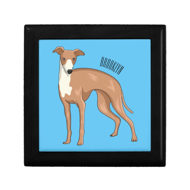 Greyhound dog cartoon illustration   gift box (Front)