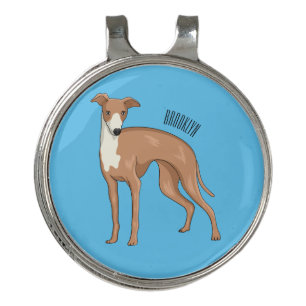 Greyhound dog cartoon illustration golf hat clip