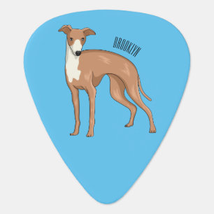 Greyhound dog cartoon illustration guitar pick