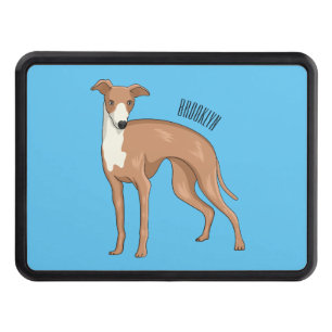 Greyhound dog cartoon illustration hitch cover