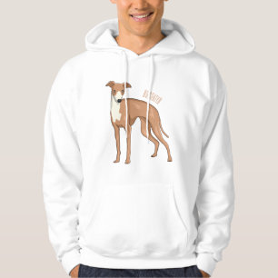 Greyhound dog cartoon illustration hoodie
