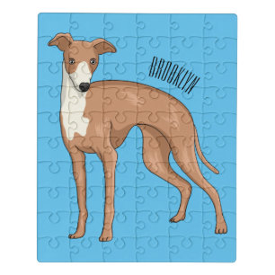 Greyhound dog cartoon illustration jigsaw puzzle