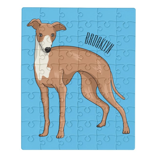 Greyhound dog cartoon illustration jigsaw puzzle (Puzzle Vertical)
