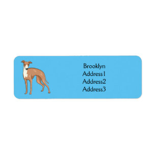 Greyhound dog cartoon illustration label