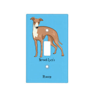 Greyhound dog cartoon illustration light switch cover