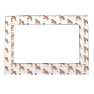 Greyhound dog cartoon illustration magnetic frame
