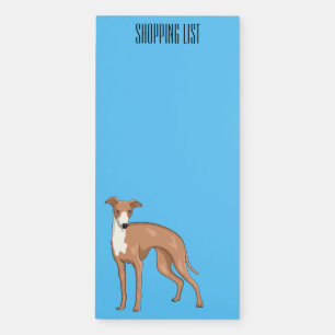Greyhound dog cartoon illustration magnetic notepad