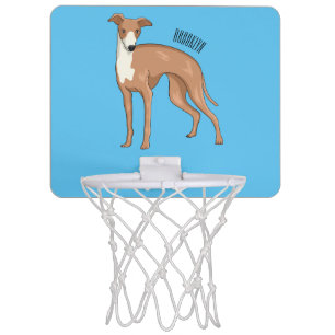 Greyhound dog cartoon illustration  mini basketball hoop