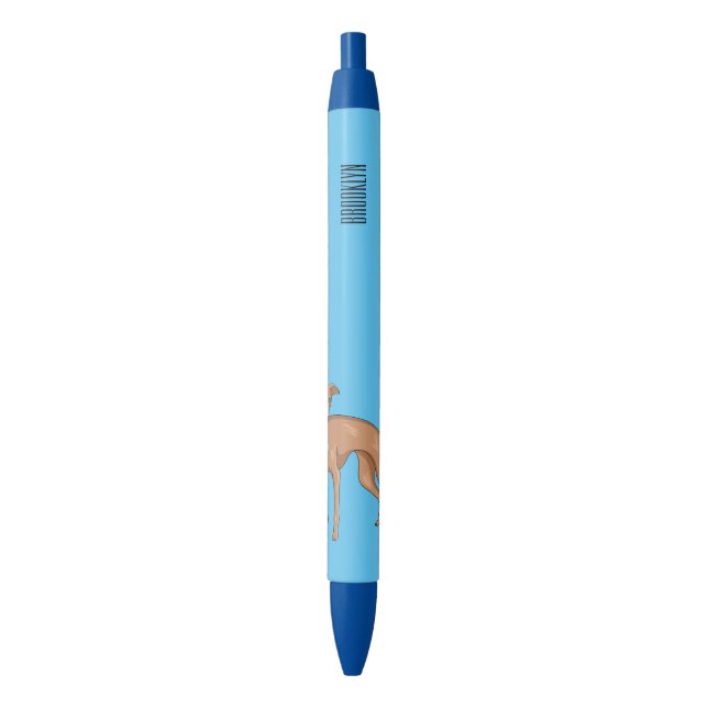 Greyhound dog cartoon illustration  pen (Front Vertical)