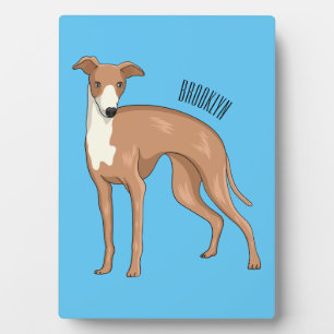 Greyhound dog cartoon illustration  plaque
