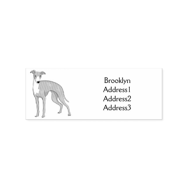 Greyhound dog cartoon illustration  rubber stamp (Imprint)