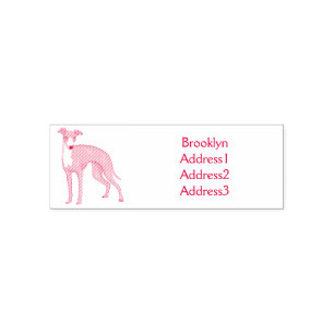 Greyhound dog cartoon illustration self-inking stamp