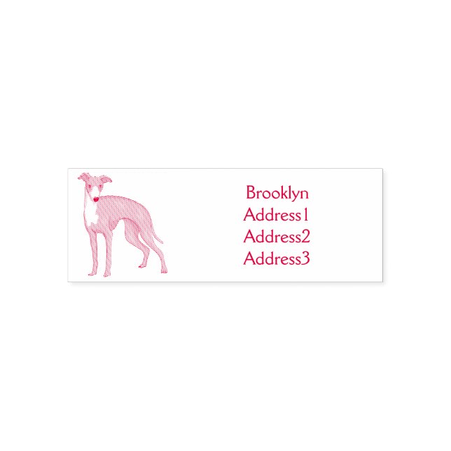 Greyhound dog cartoon illustration  self-inking stamp (Design)