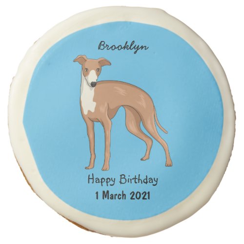 Greyhound dog cartoon illustration sugar cookie