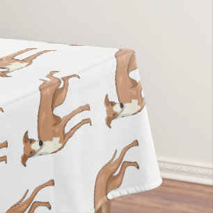 Greyhound dog cartoon illustration tablecloth