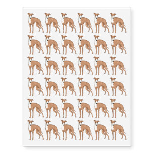 Greyhound dog cartoon illustration temporary tattoos