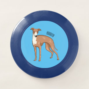 Greyhound dog cartoon illustration  Wham-O frisbee