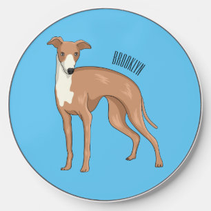 Greyhound dog cartoon illustration wireless charger