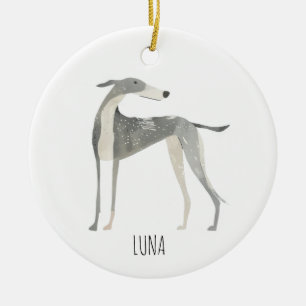 Greyhound Dog Ceramic Ornament