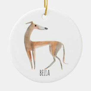 Greyhound Dog Ceramic Ornament