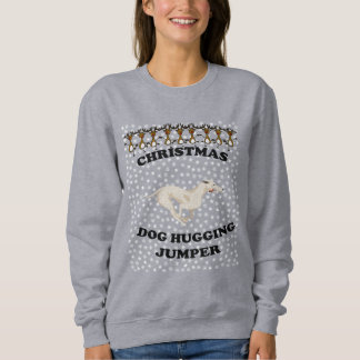 Greyhound dog Christmas Dog Hugging Sweatshirt