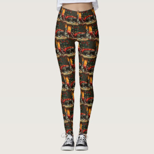 Greyhound Dog Christmas Festive Leggings
