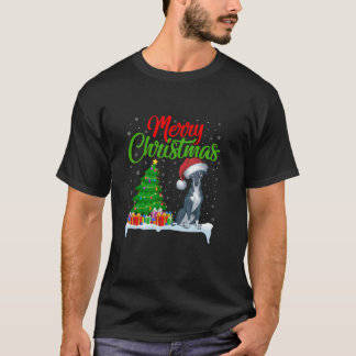 Greyhound Dog Christmas Tree Lights Xmas Greyhound T-Shirt